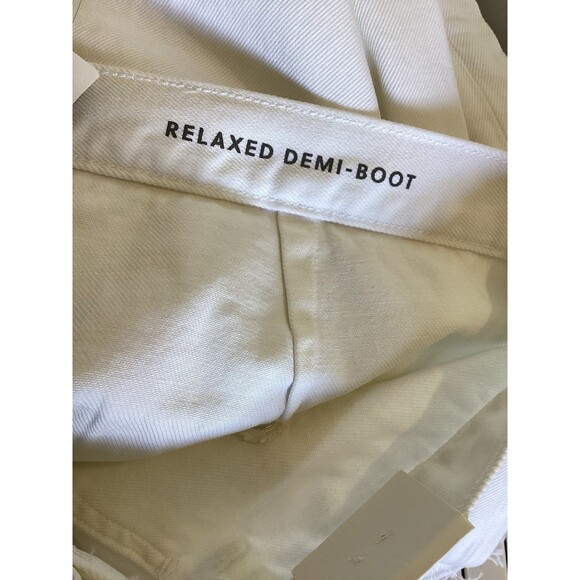 J. Crew Sailor Mid Rise Relaxed Demi Boot Jean White 32 - Picture 6 of 7